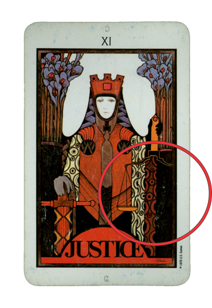 Justice card from the aquarian deck